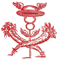 Logo autor Federico Gonz&aacute;lez. Hermes invisible: Caduceo, casco alado y dos cuernos de la abundancia.