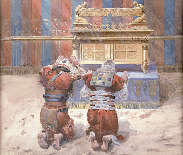 Moisés y Josué en el Tabernáculo
